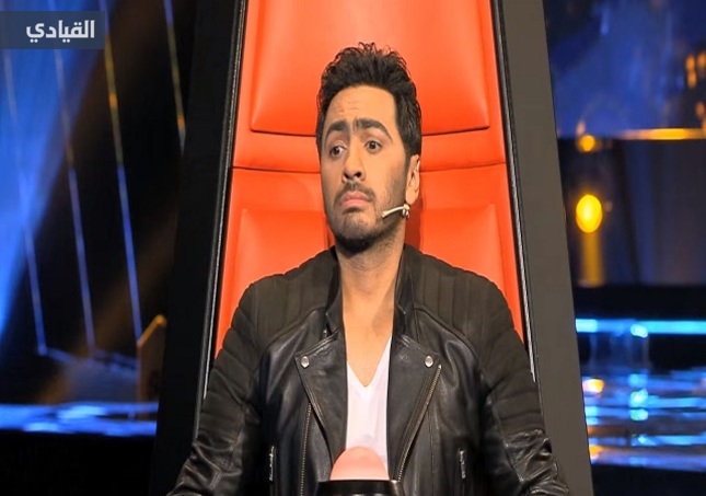 تامر حسني يسجل أغنيته مع أطفال The Voice Kids